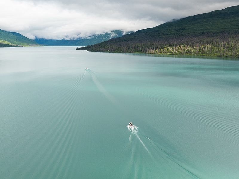 Boating on Chelatna Lake