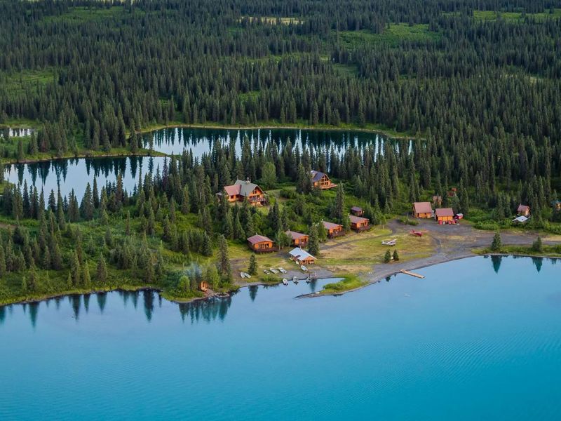 Chelatna Lake Lodge Arial View