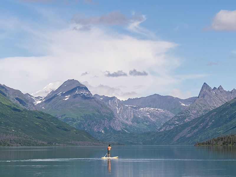 Paddleboarding in Denali