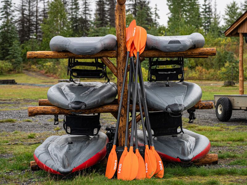 Kayaks at the lodge