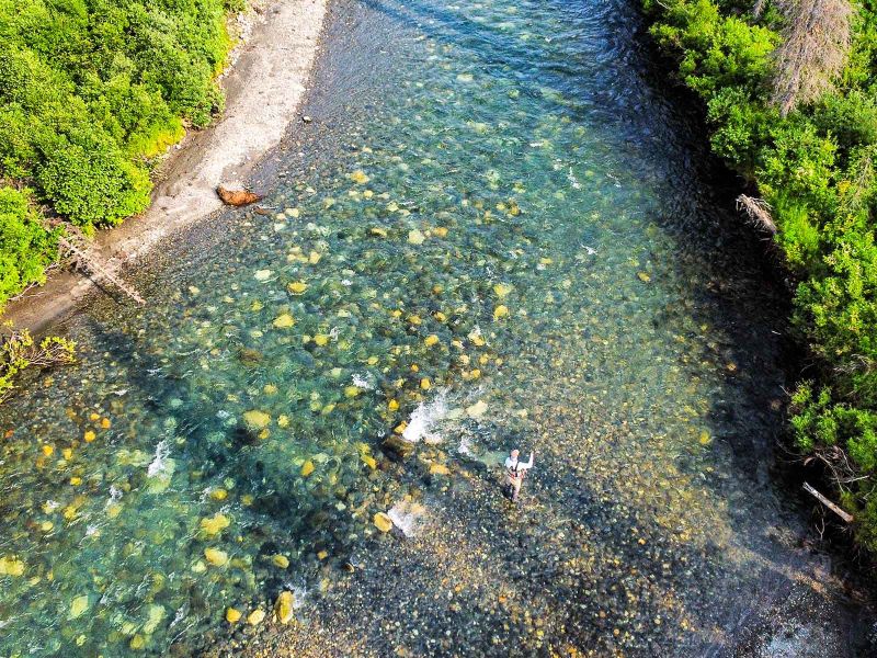 Fly fishing Lake Creek Alaska 