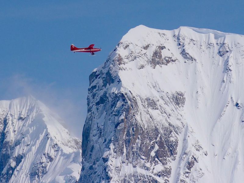 Flying next to Wickersham Wall 